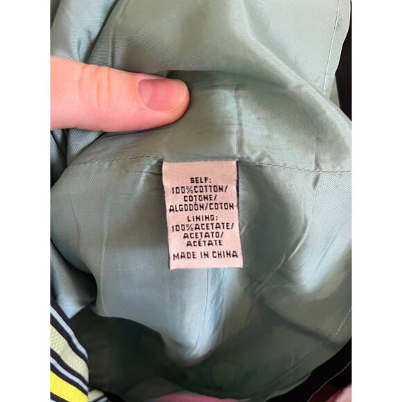 Tibi Madame Butterfly V-Strap 100% Cotton Mini Dress Fans Flowers Aqua Y2K | 10 - Picture 5 of 6